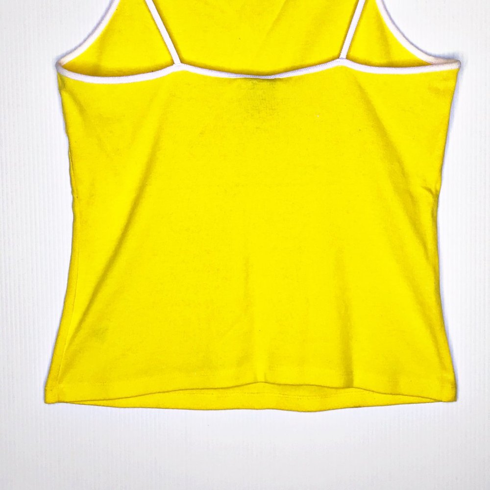 VINTAGE TOMMY JEANS Yellow Tank Top Extra Large - Picture 10 of 12